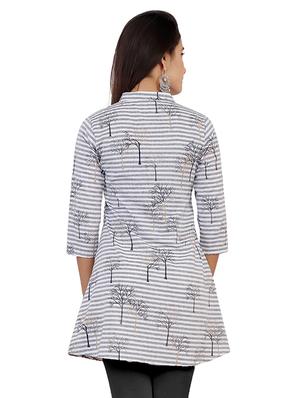 stripes printed a-line kurti - 16609579 - Standard Image - 3