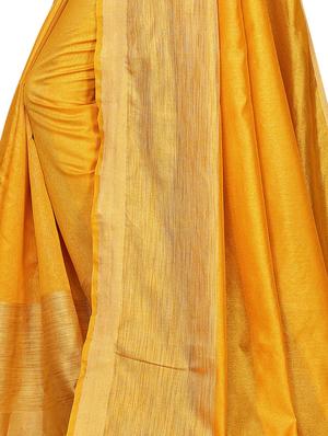 solid bordered saree with blouse - 16609839 - Standard Image - 3