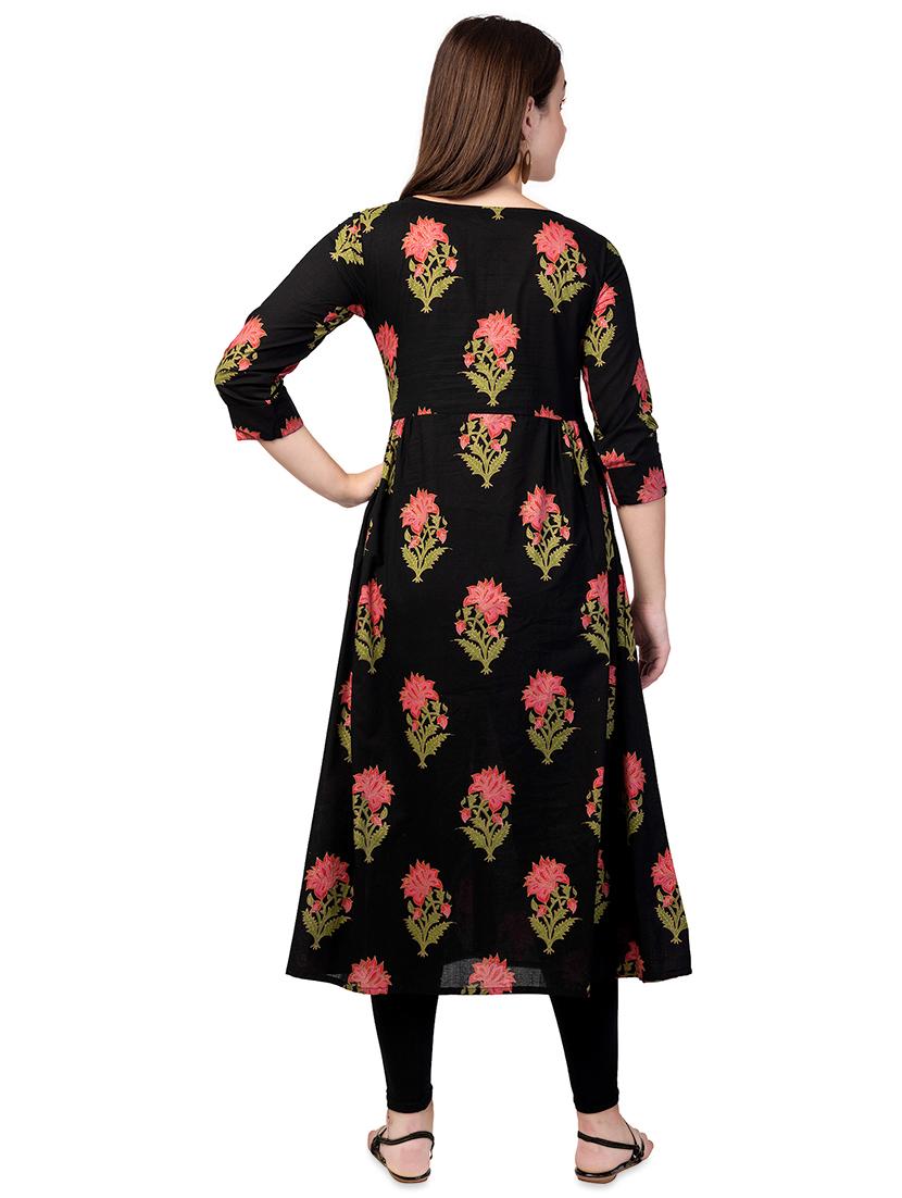 floral a-line kurta - 16610825 - Zoom Image - 3