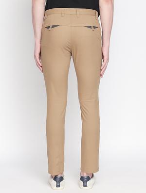 beige solid chinos - 16611387 - Standard Image - 3
