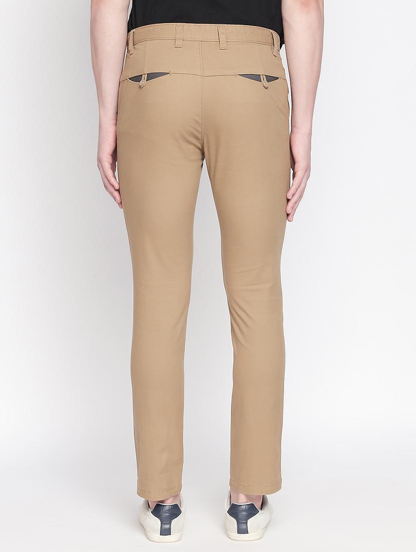 beige solid chinos - 16611387 - Zoom Image - 3