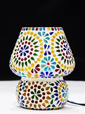 multicolour mosaic glass table lamp - 16611693 - Standard Image - 3