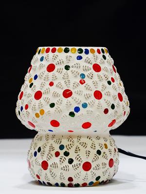 multicolour mosaic glass table lamp - 16611702 - Standard Image - 3