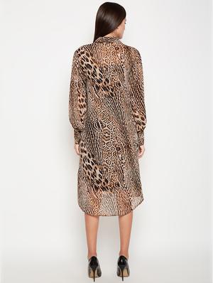 bishop sleeved animal printed shift dress - 16611935 - Standard Image - 3