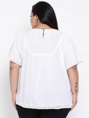 square neck lace detail plus top - 16611981 - Standard Image - 3