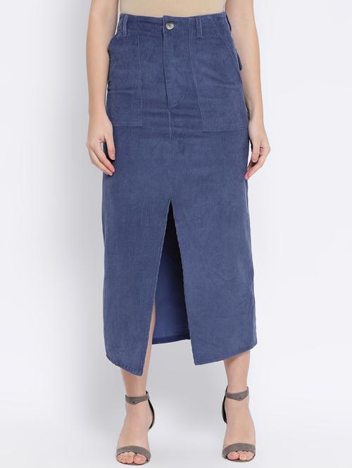 high rise denim a-line skirt - 16612021 - Standard Image - 1