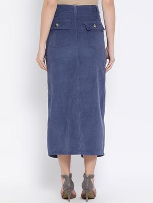 high rise denim a-line skirt - 16612021 - Standard Image - 3