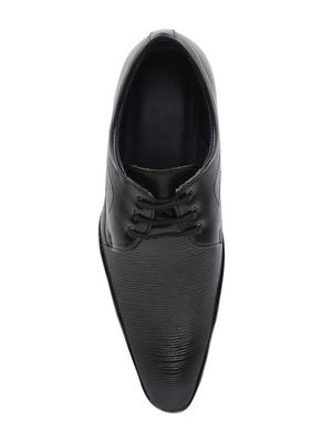 black letaher lace-up derbys - 16612253 - Standard Image - 3