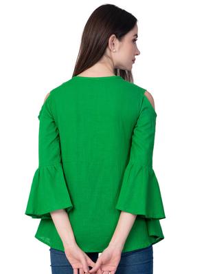 embroidered detail cold shoulder top - 16613634 - Standard Image - 3