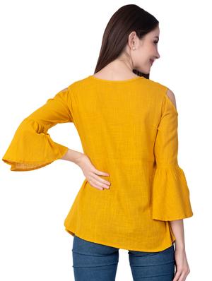 embroidered detail cold shoulder top - 16613635 - Standard Image - 3