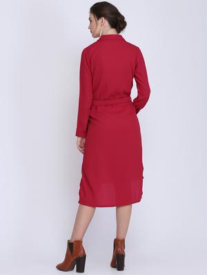 tie front high low shirt dress - 16613807 - Standard Image - 3