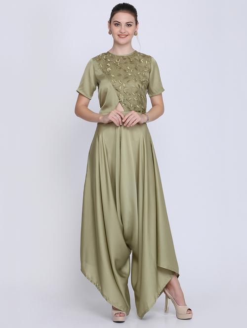 green satin cocktail gown - 16613833 - Standard Image - 1