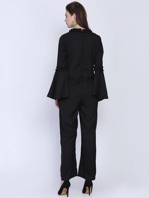 ruffle trim full leg jumpsuit - 16613836 - Standard Image - 3