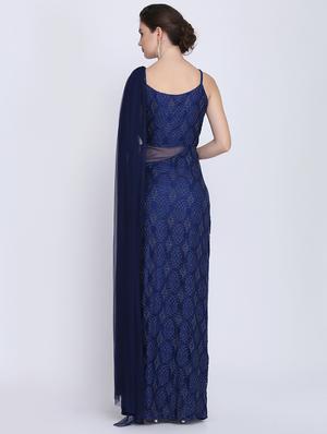embroidered off shoulder gown - 16613849 - Standard Image - 3