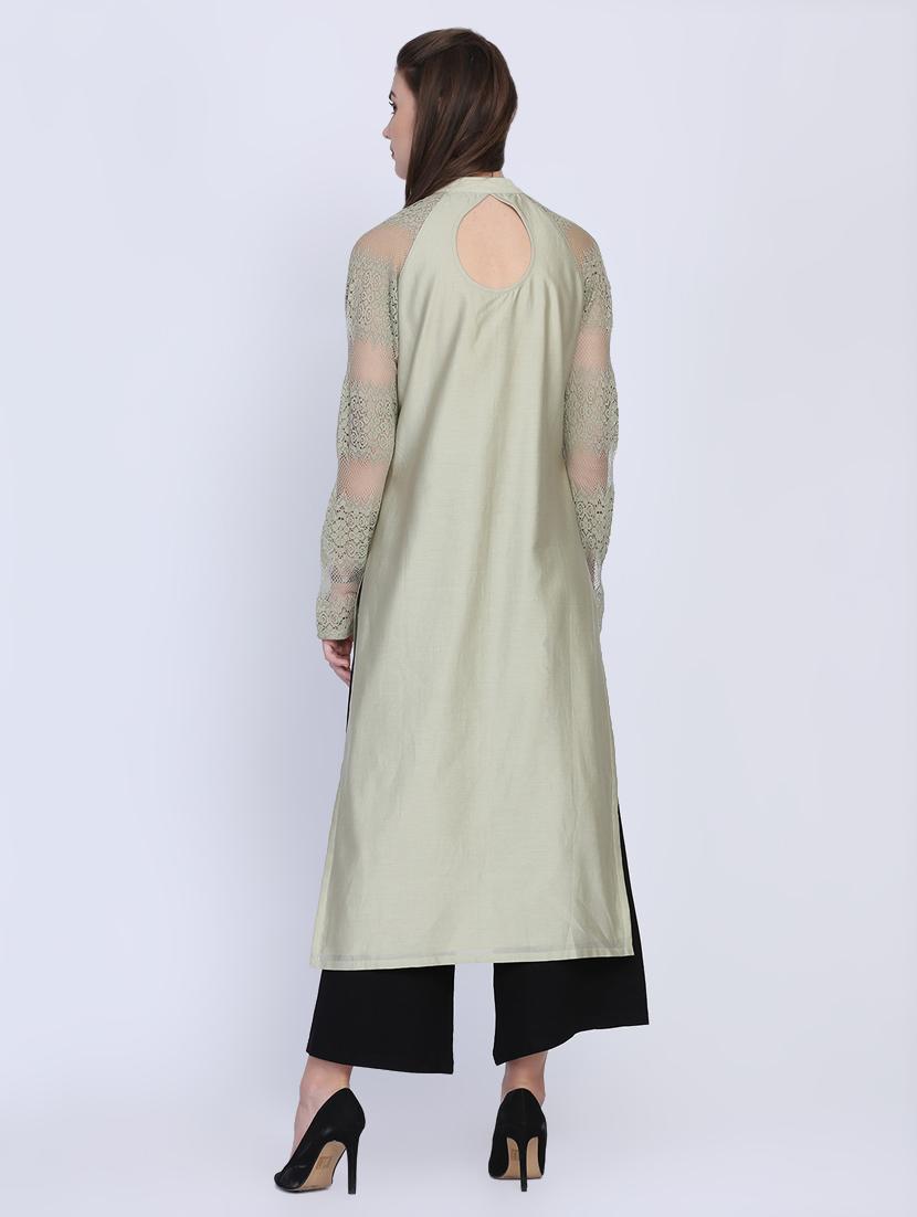 solid straight kurta - 16614320 - Zoom Image - 3