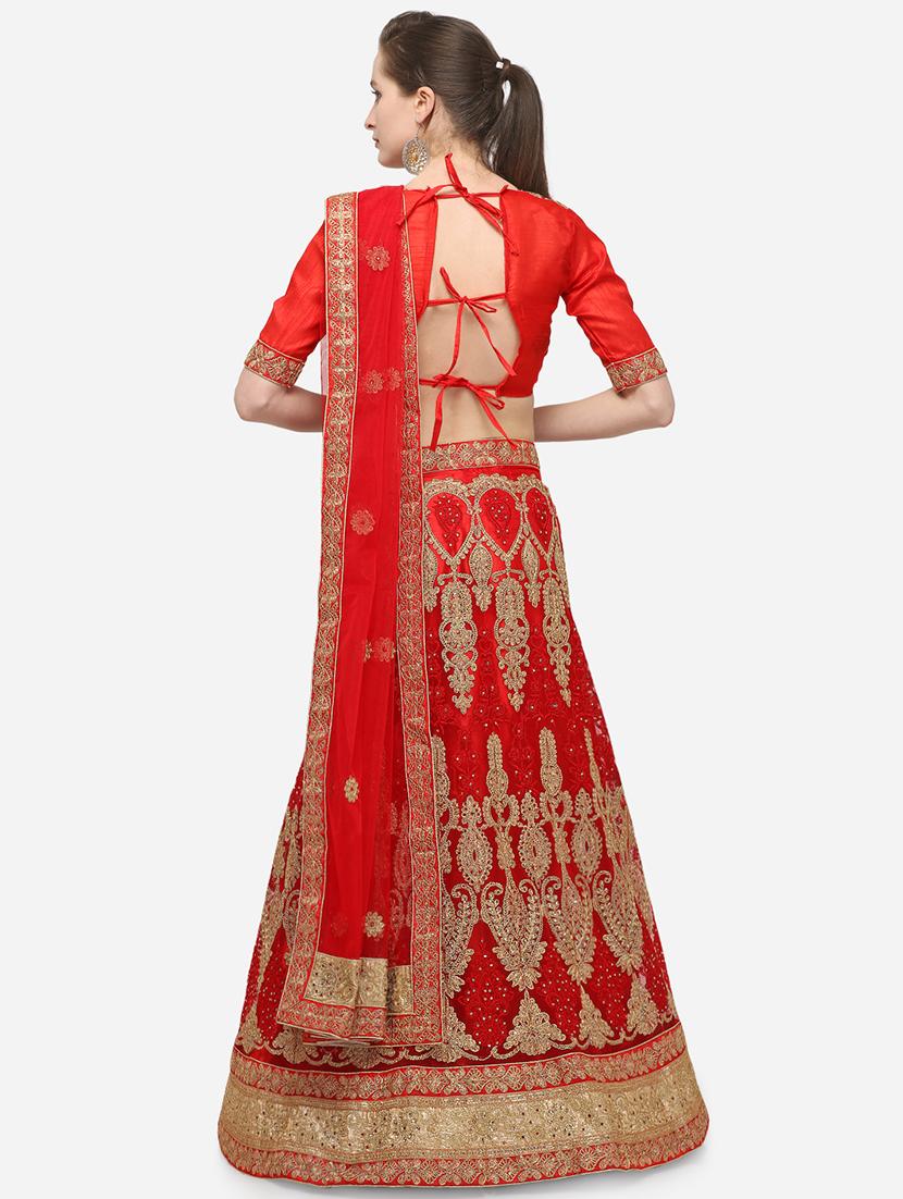 embroidered a-line lehenga - 16614373 - Zoom Image - 3