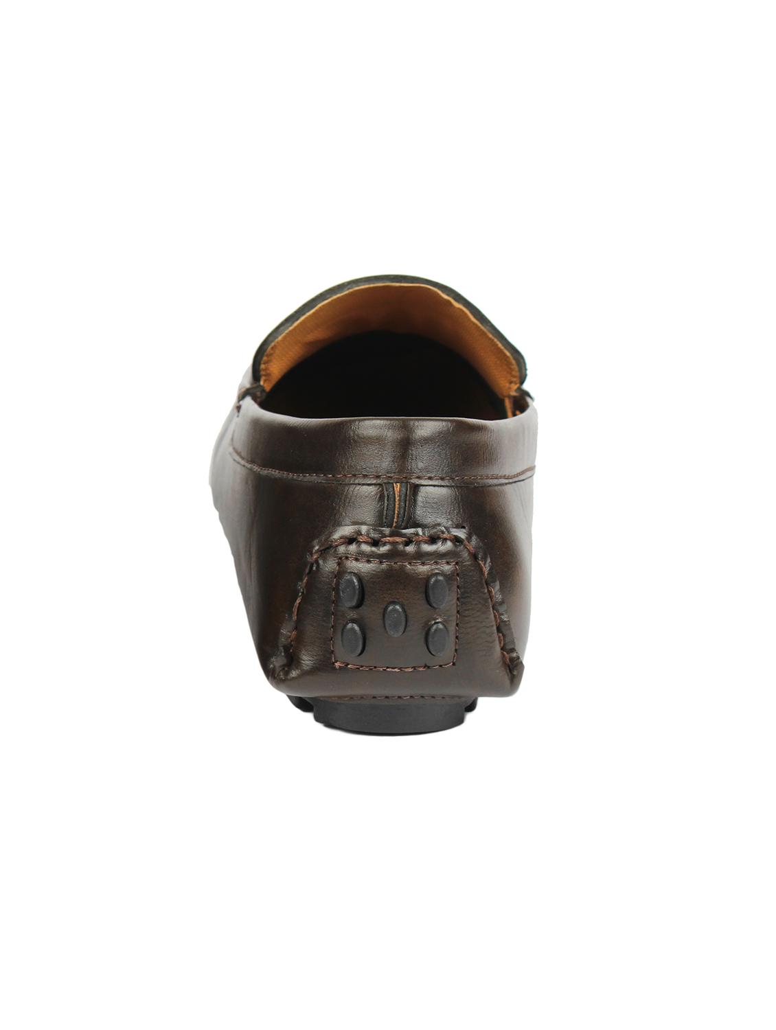 brown leatherette slip on loafers - 16614733 - Zoom Image - 3