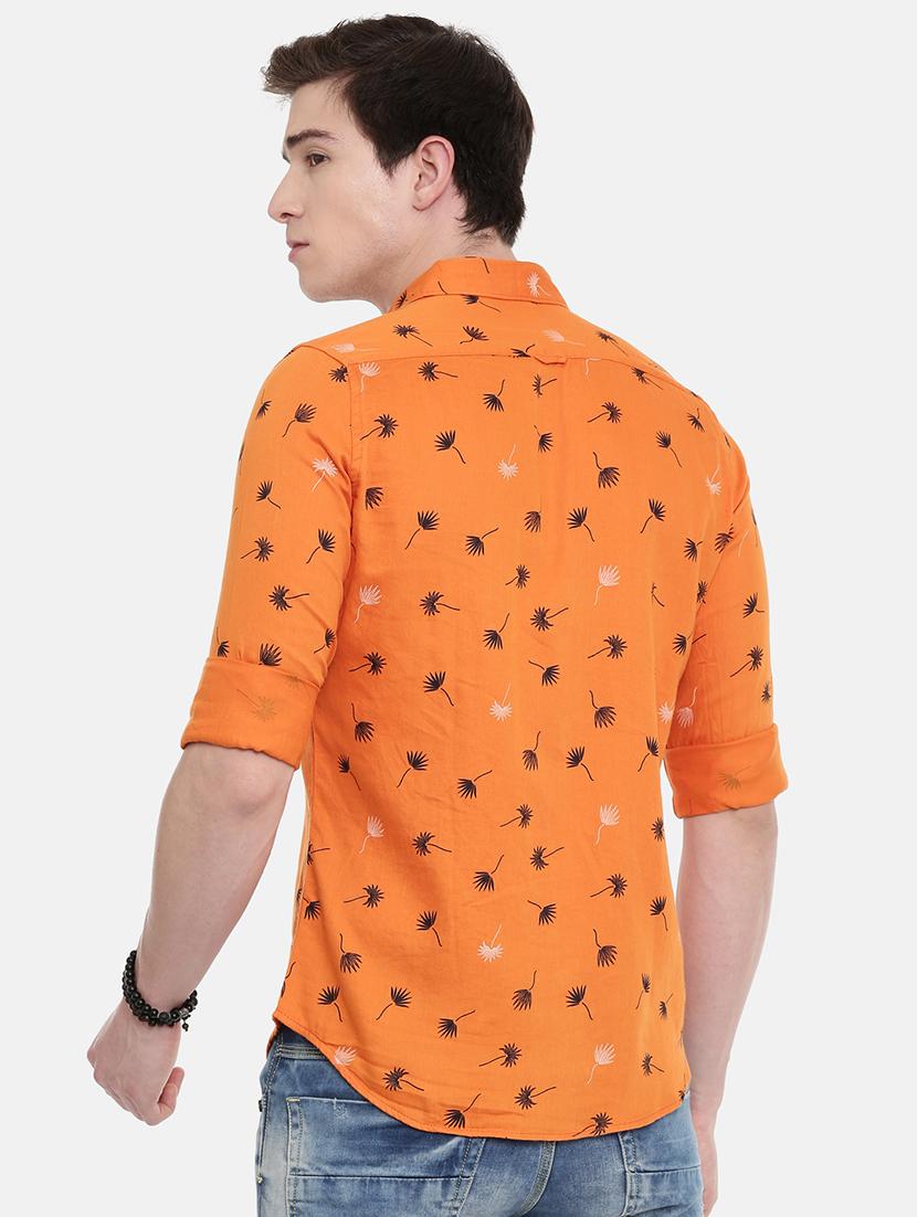 orange printed casual shirt - 16614771 - Zoom Image - 3