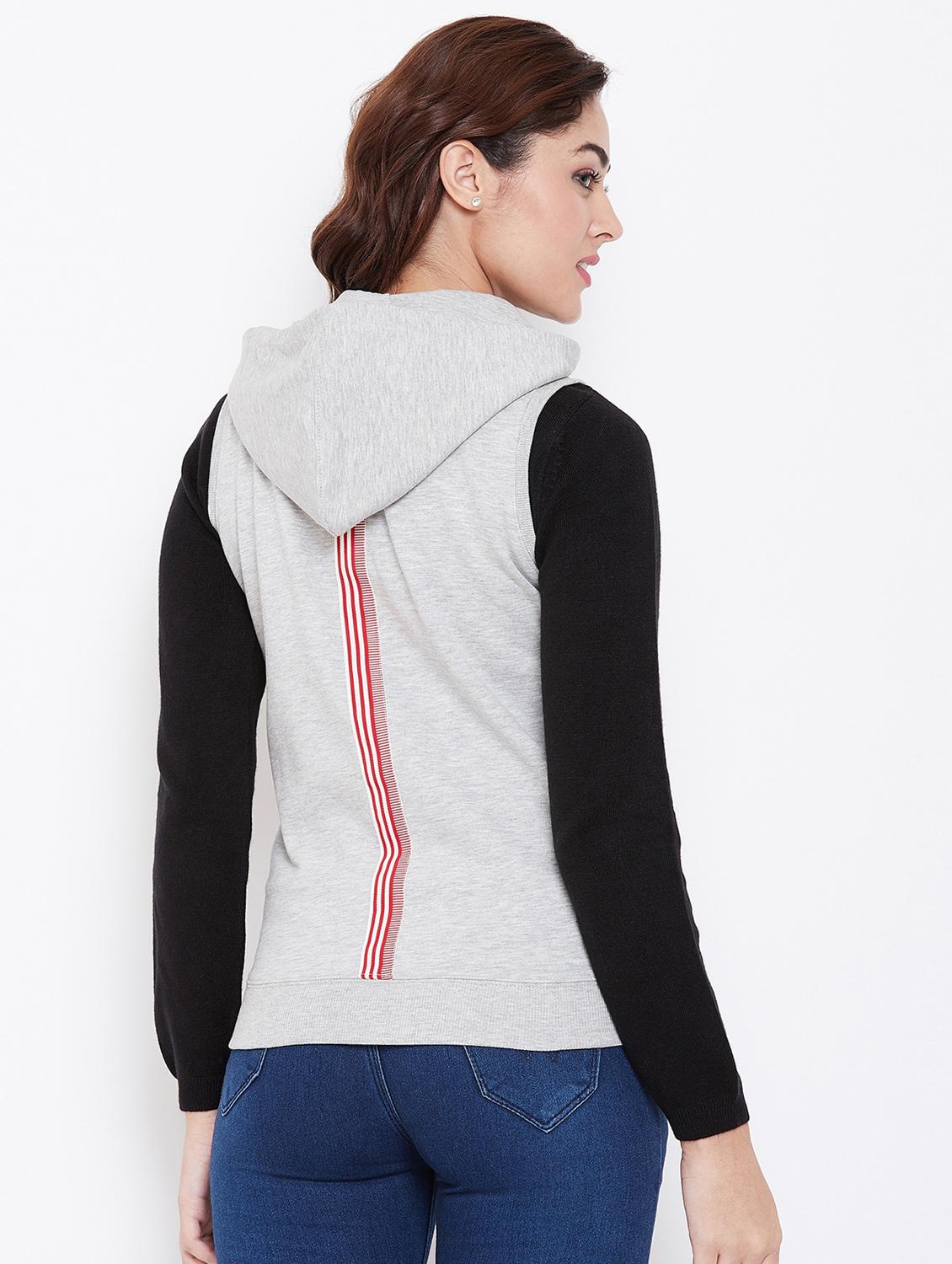 contrast tapping hooded jacket - 16615133 - Zoom Image - 3