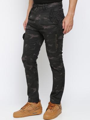 grey camouflage print casual trouser - 16615205 - Standard Image - 3