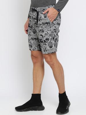 grey printed shorts - 16615213 - Standard Image - 3