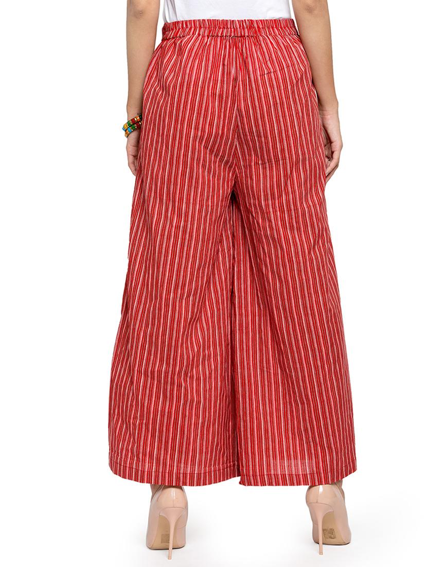 high rise striped palazzo - 16615295 - Zoom Image - 3