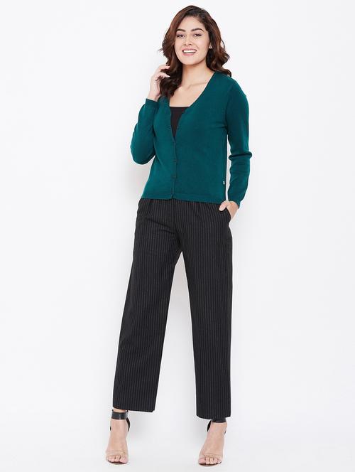 v neck long sleeved cardigan - 16615506 - Very Small Image - 1