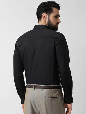 black solid formal shirt - 16615823 - Standard Image - 3