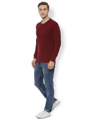 maroon solid pullover - 16616018 - Standard Image - 3