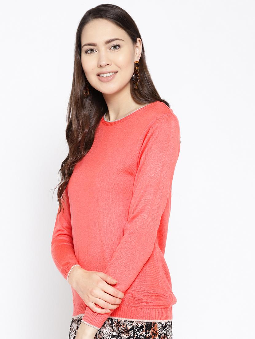crew neck solid pullover - 16616292 - Zoom Image - 3