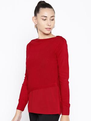 boat neck solid pullover - 16616301 - Standard Image - 3