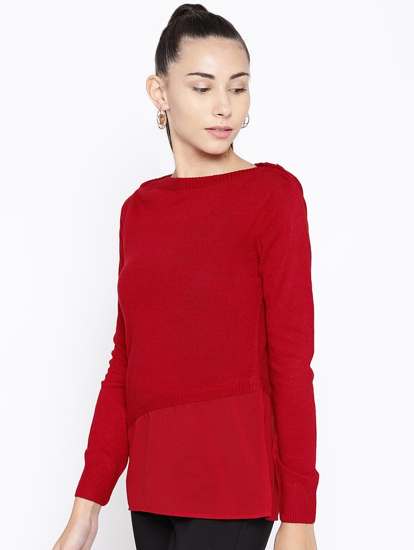 boat neck solid pullover - 16616301 - Zoom Image - 3