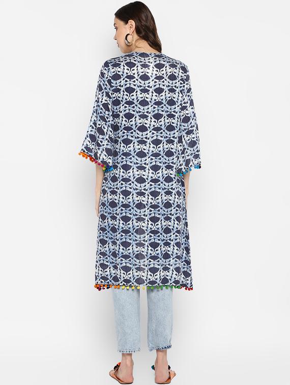 indigo printed regular shrug - 16616376 - Zoom Image - 3