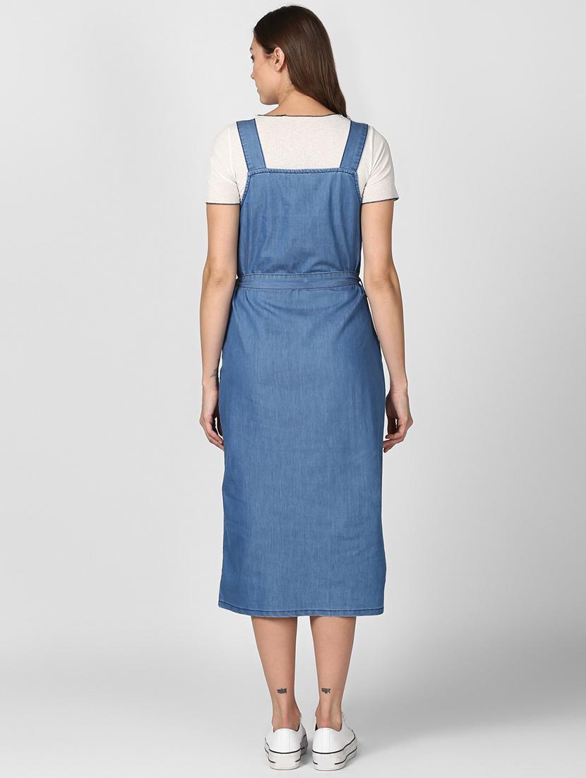 tie front denim pinafore dress - 16616443 - Zoom Image - 3