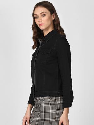 shirt collar denim jacket - 16616462 - Standard Image - 3