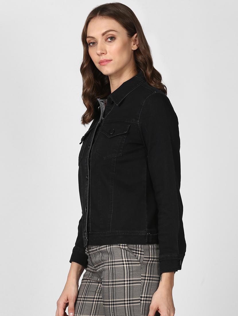 shirt collar denim jacket - 16616462 - Zoom Image - 3