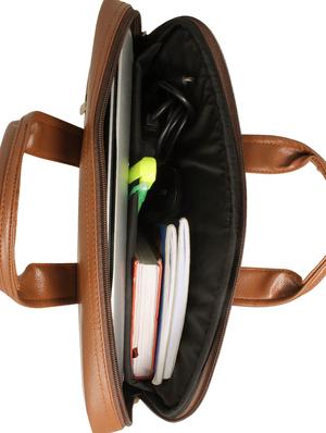 brown leatherette (pu) laptop bag combos - 16616659 - Standard Image - 3