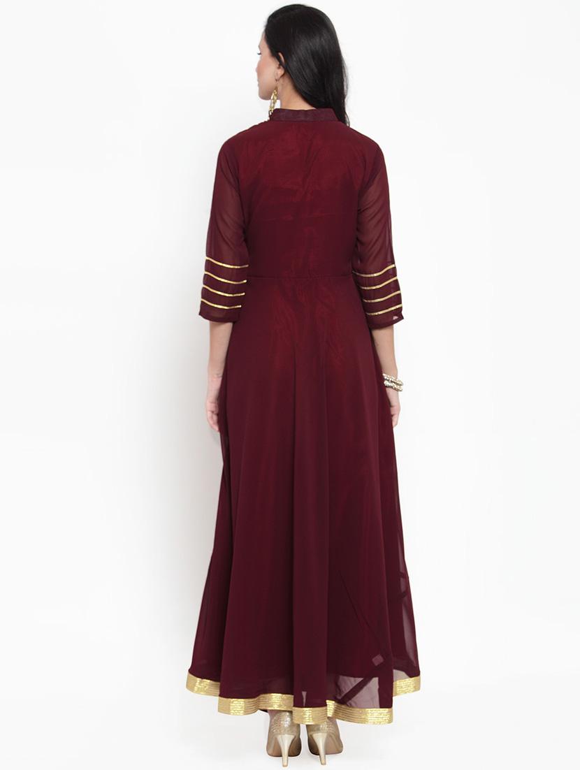gota work anarkali kurta - 16618083 - Zoom Image - 3