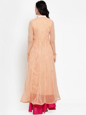 gota work solid anarkali kurta - 16618084 - Standard Image - 3