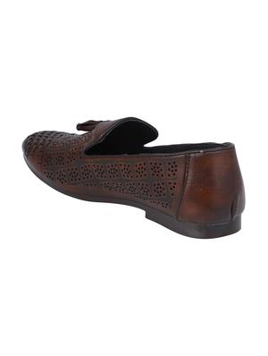 brown leather tassel slip ons - 16618150 - Standard Image - 3