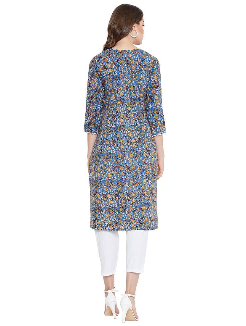 floral a-line kurta - 16618152 - Zoom Image - 3