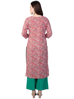 printed straight kurta - 16618164 - Standard Image - 3