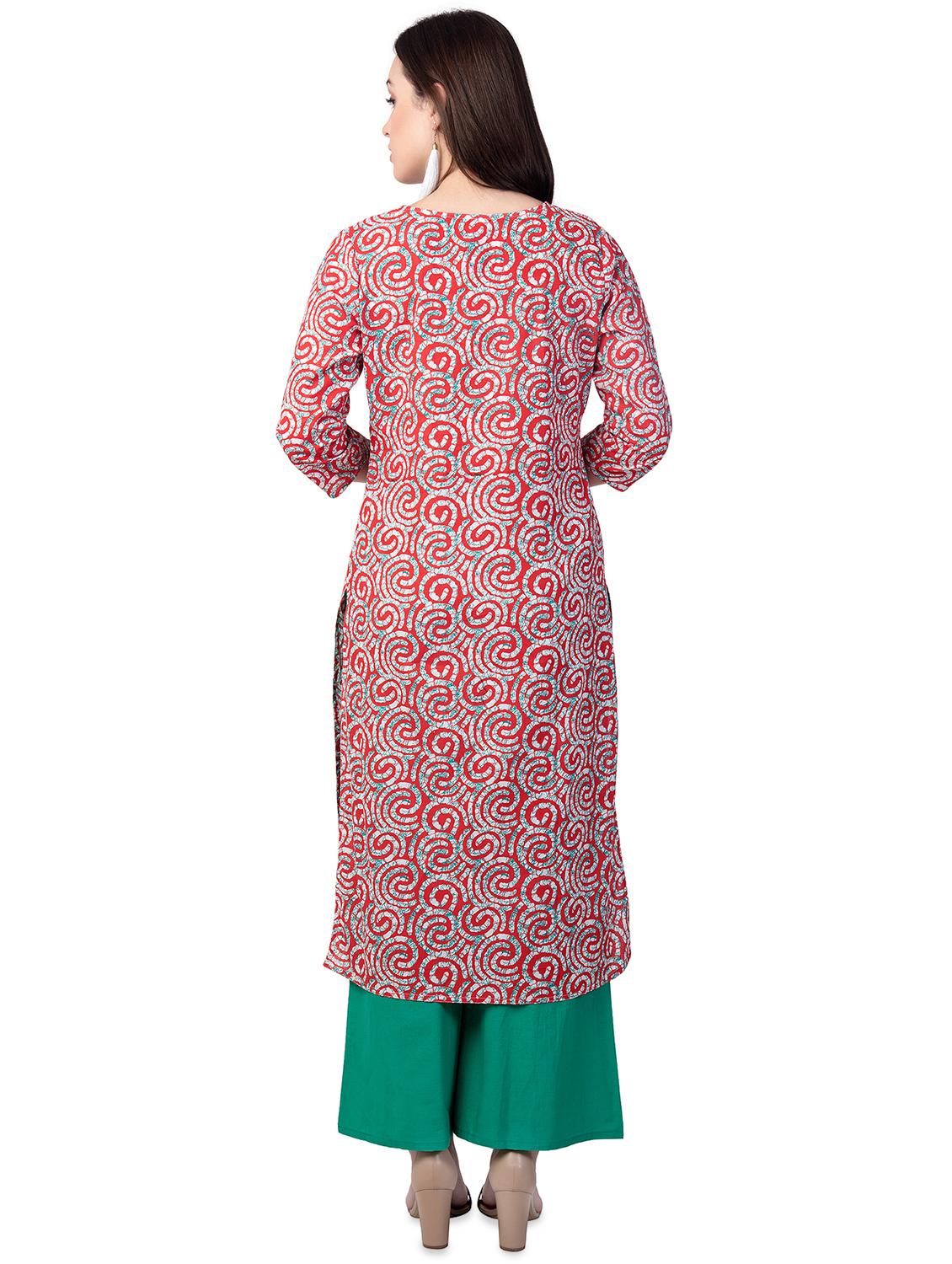 printed straight kurta - 16618164 - Zoom Image - 3