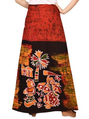tribal print cotton flared wrap skirt - 16618208 - Standard Image - 3