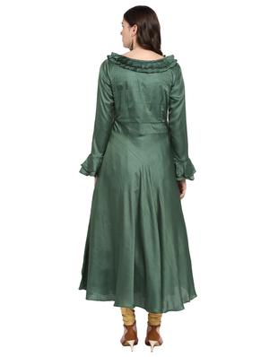 pleated yoke flared kurta - 16618390 - Standard Image - 3