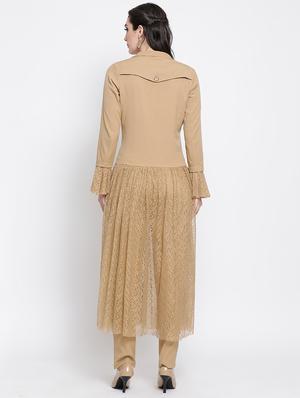 lapel neck floral laced jacket - 16618574 - Standard Image - 3