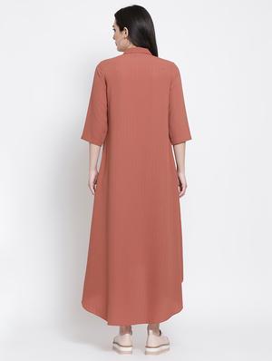 button detail layered dress - 16618602 - Standard Image - 3