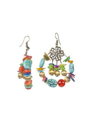 multi colored metal drop earring - 16618636 - Standard Image - 3