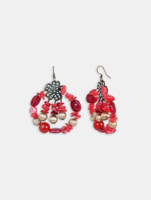 red metal drop earring - 16618638 - Standard Image - 3