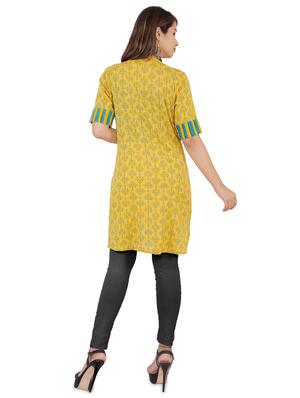 printed straight kurti - 16618742 - Standard Image - 3